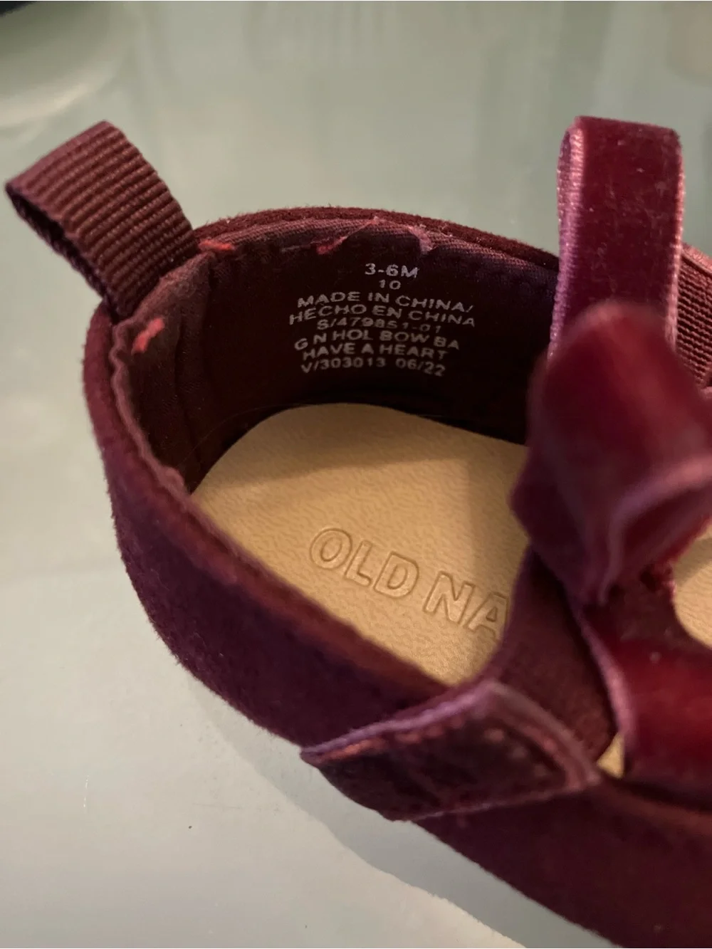 Old Navy Velvet Bow Mary Janes in Deep Wine
